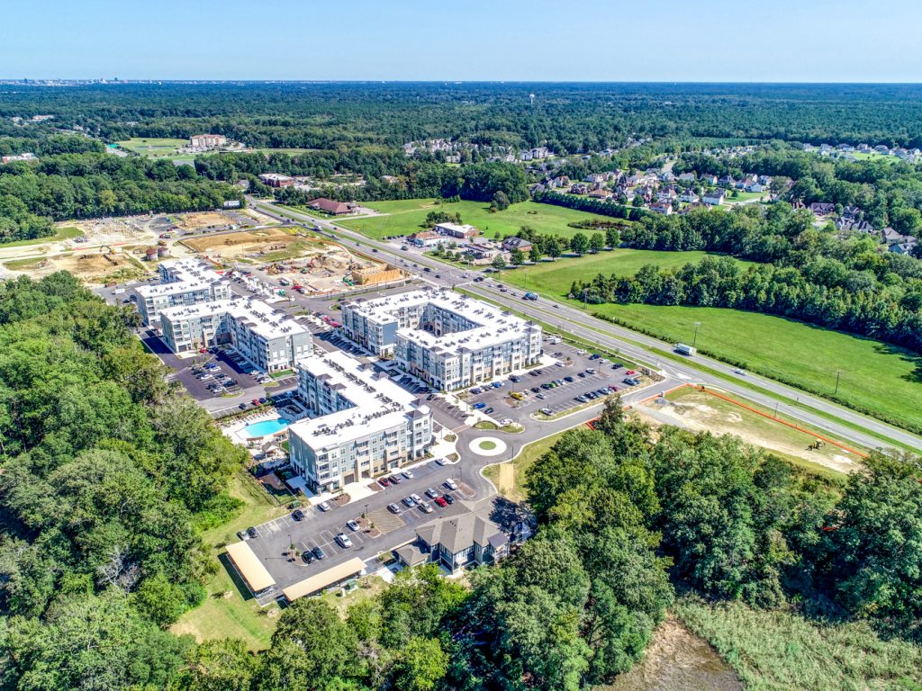 Aerial view of apartments in Suffolk Virginia on Bridge Road