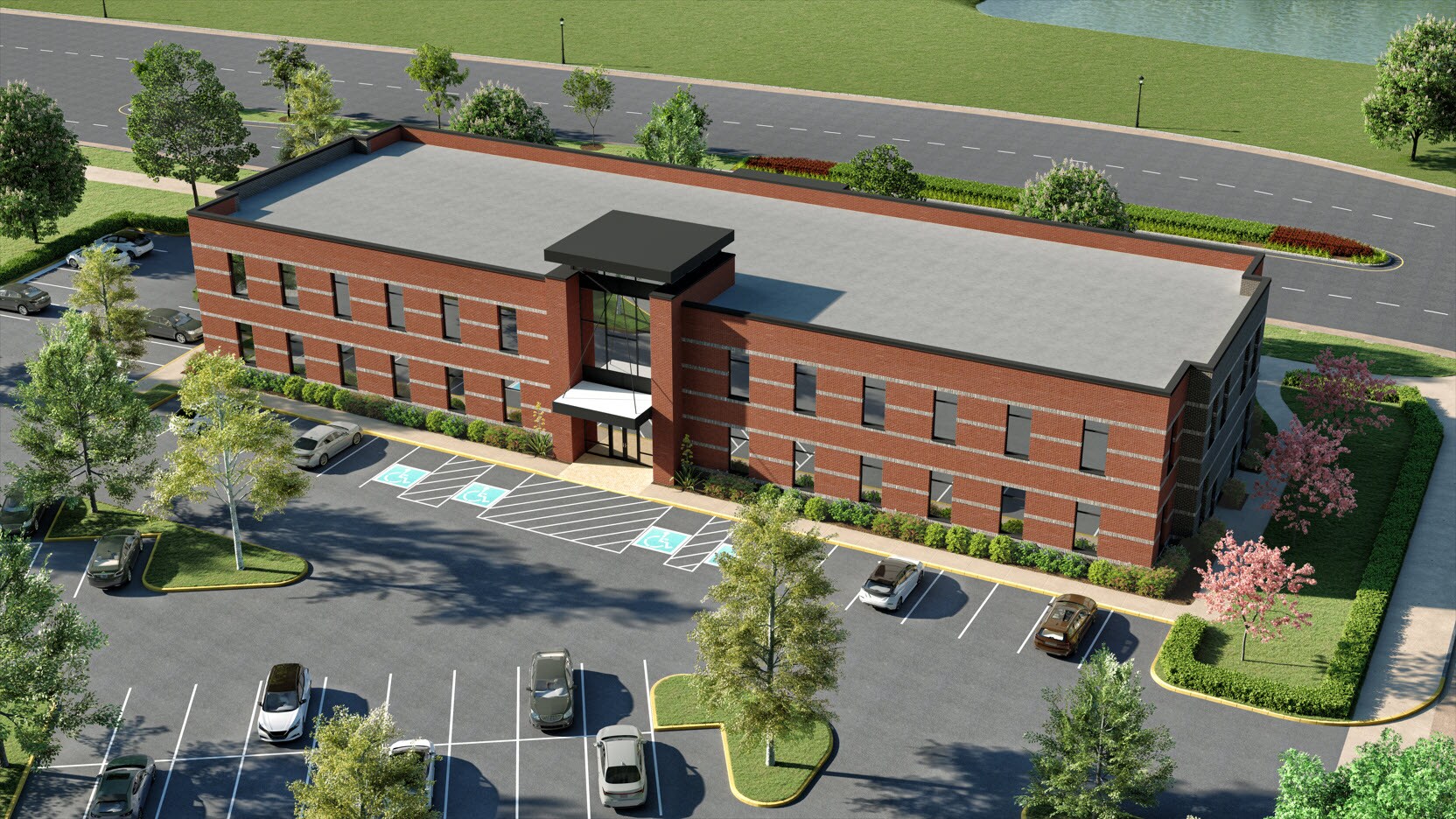 Artist Rendition on the to-be-built Medical Building at Harbour View Blvd and Champions Way
